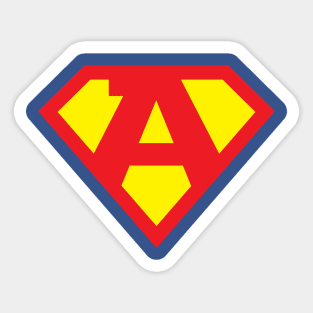 Letter A Superhero Symbol Sticker